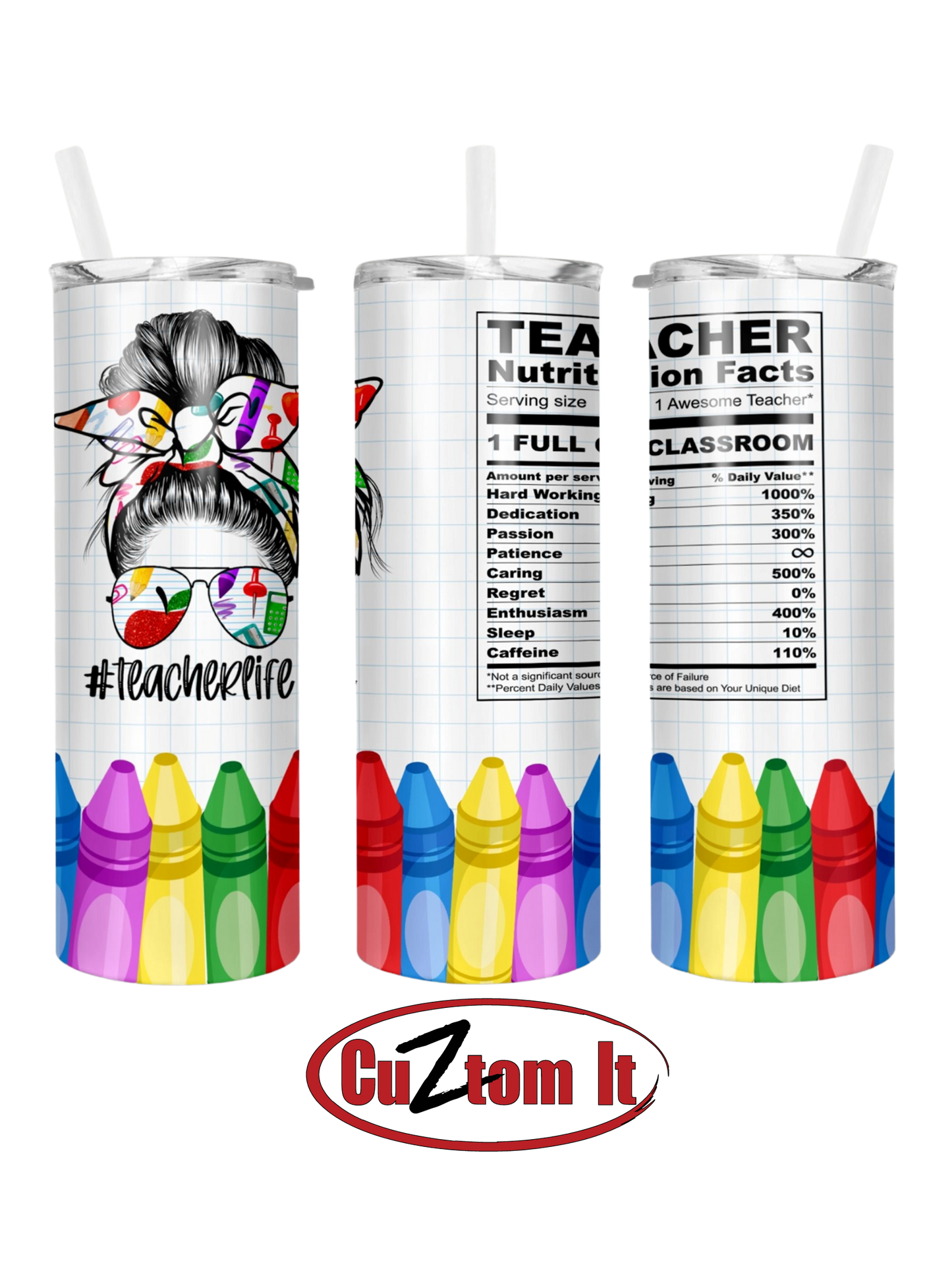 Nutrition Facts #TeacherLife Teacher Tumbler