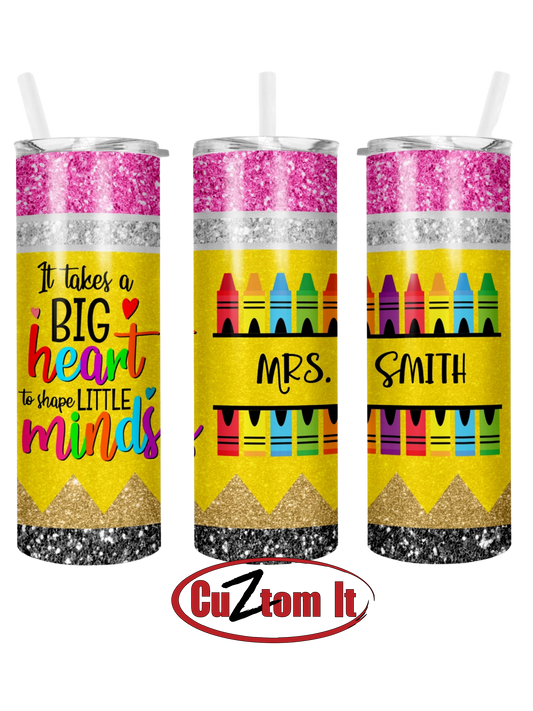 Glitter Pencil Teacher Tumbler