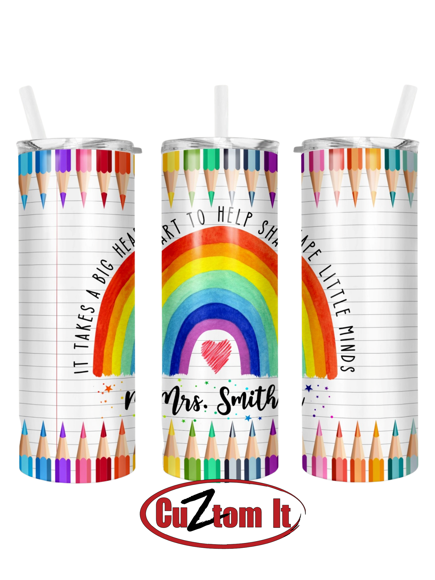 Color Pencil Rainbow Teacher Tumbler