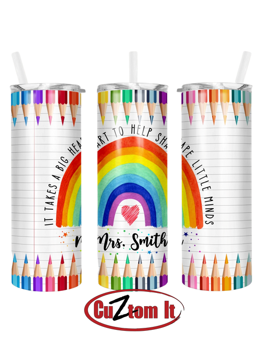 Color Pencil Rainbow Teacher Tumbler